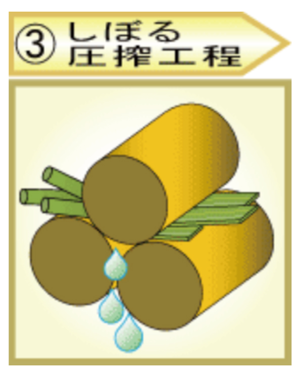 しぼる 圧搾行程